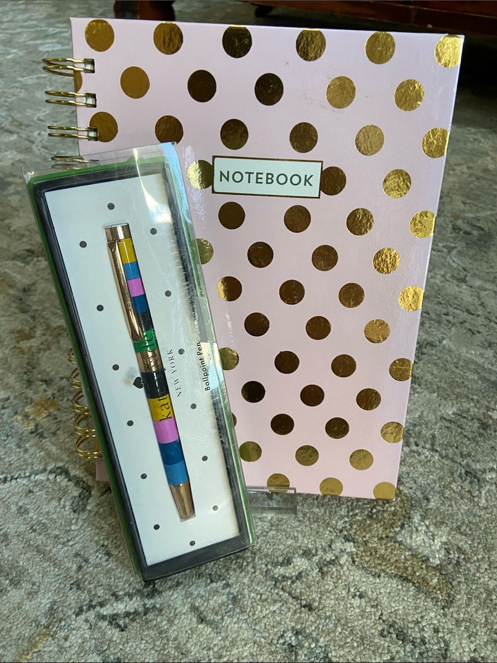 kate spade Enchanted Strip Ballpoint Pen and Think Ink Notebook